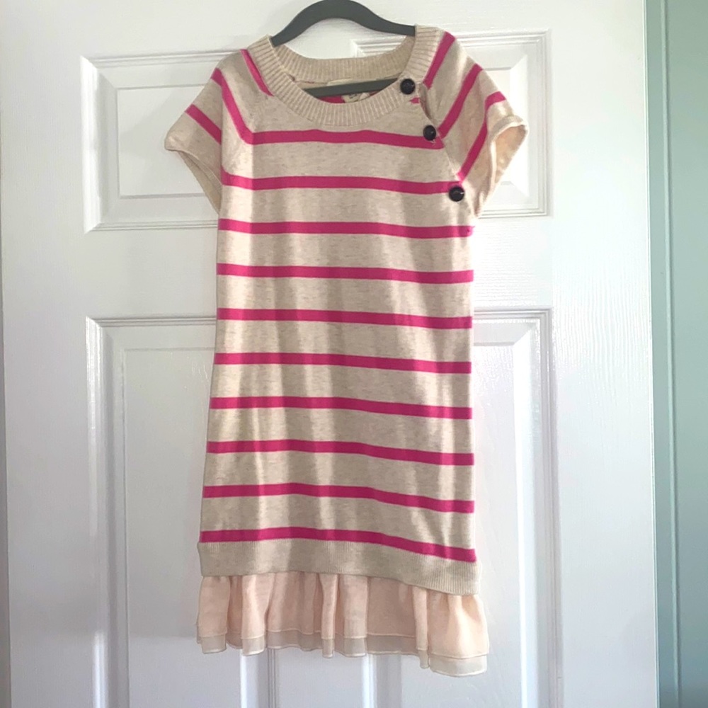 If It Were Me Girls Dress with ruffle and button detail